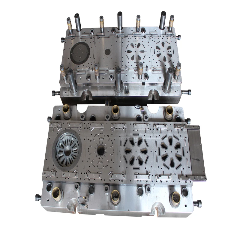 automatic interlocked two-row progressive punch die