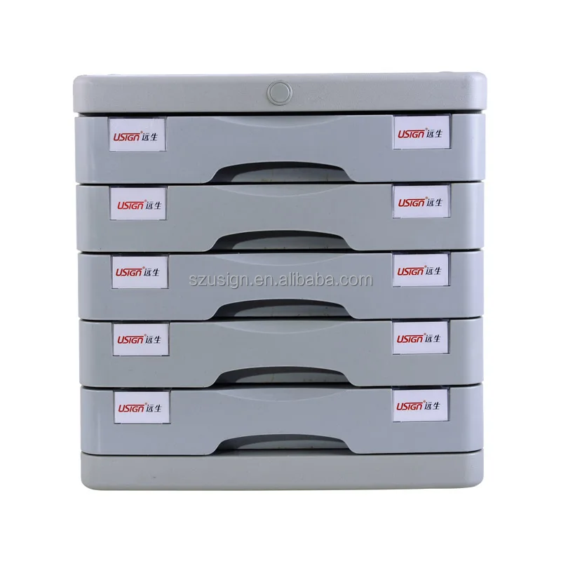 US-22A Plastic office filing cabinet with 5 drawers