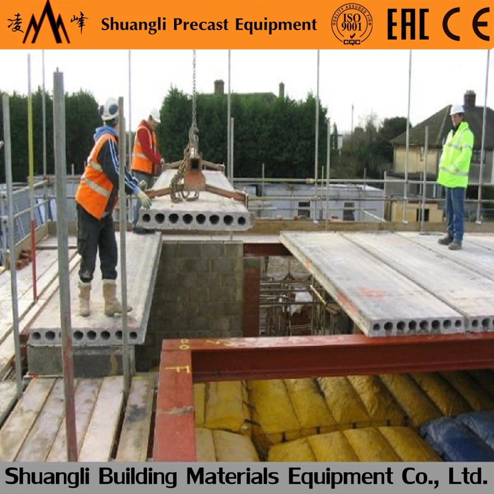 precast concrete hollow core slab making machine as roof and floor panel for concrete precast houses