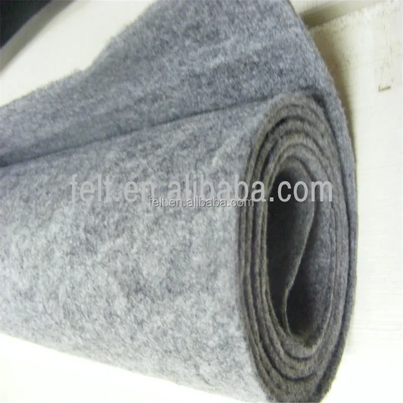 Grey needle punched polyester felt fabric