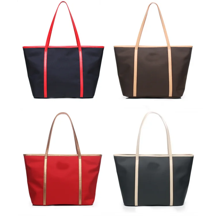 Custom Logo Open Closure New Style Fashionable Women Durable Water Resistant Classical Extra Large Solid Pattern Tote Handbag