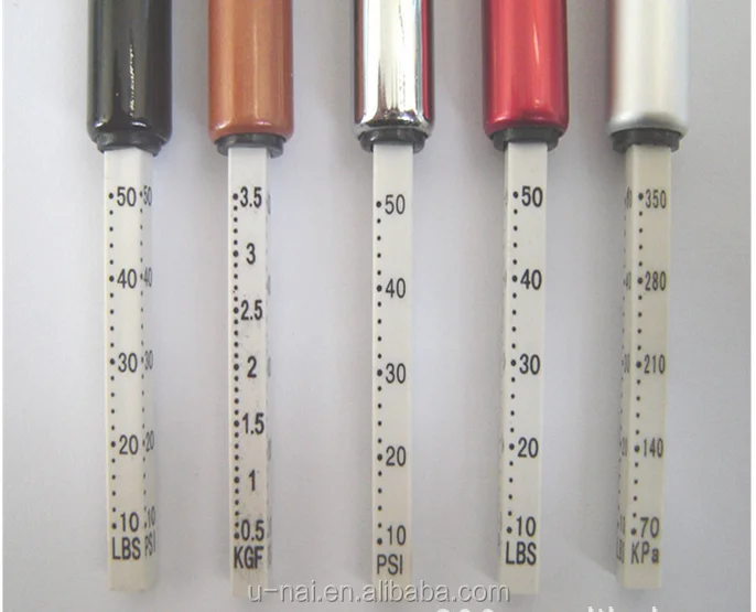 Portable Hot Sale Mini  many color for choose Pencil Tire Pressure Gauge With Keychain pen tire pressure gauge