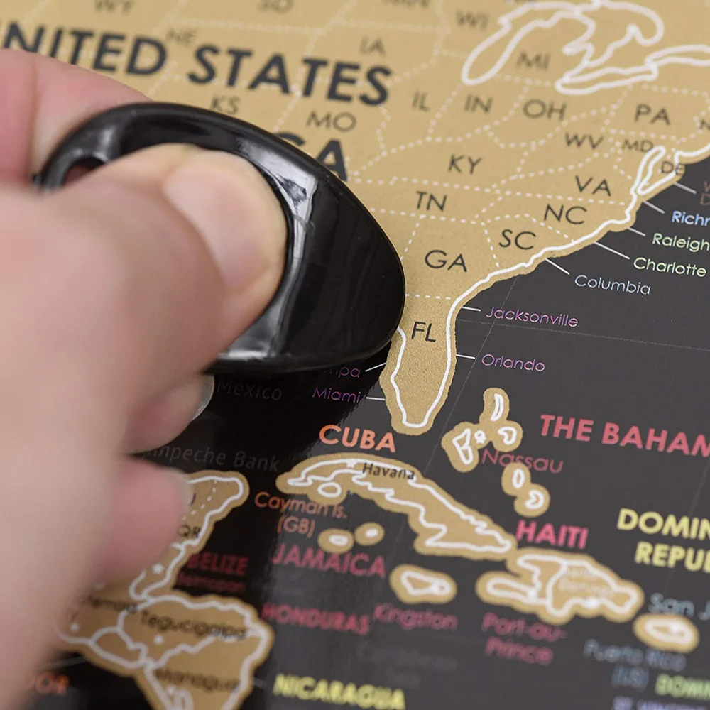 
Cheap Black Gold Scratch World Watercolor Poster Scratch Off Travel Map 