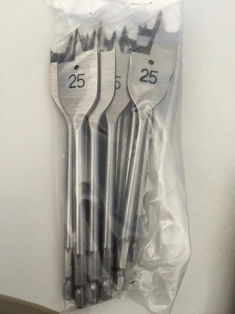 Free sample high carbon steel 6pcs hex shank flat wood drill bit set