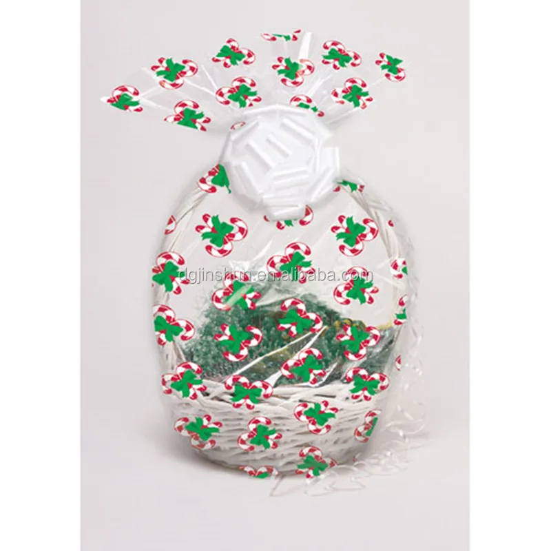 25pcs round Bottom PP/PE Bags Disposable and Recyclable Heat Seal Handle for Candy and Gift Baskets for Industry and Crafts