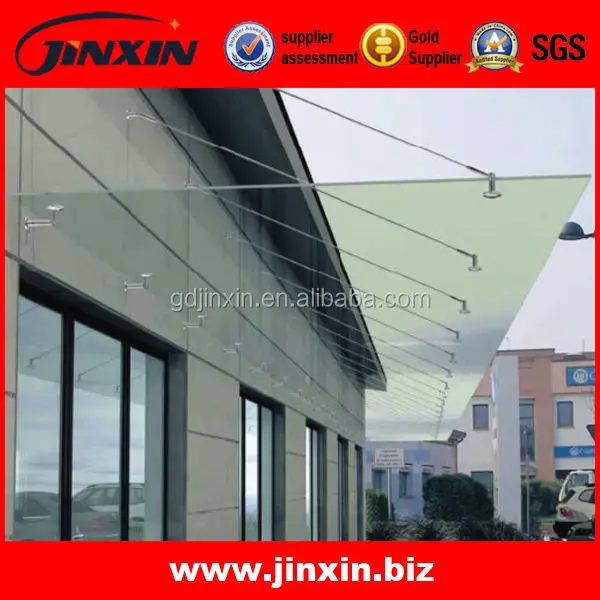 
Modern Design Outdoor Tempered Glass Canopy / Rain Shelter Fittings/door window awnings 