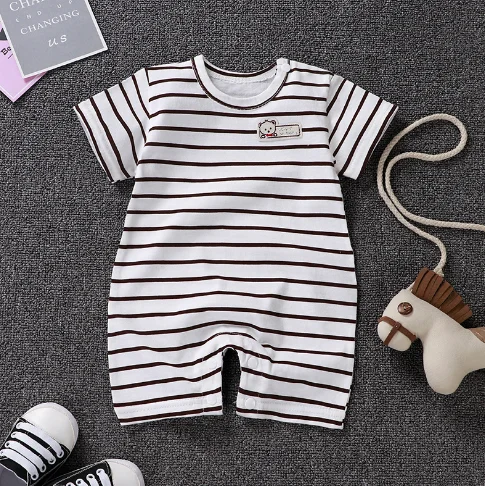 Factory price 100% cotton one-piece jumpsuit cartoon newborn baby romper