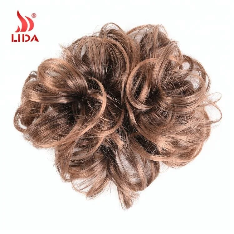 
Curly Chignons Elastic Scrunchies Extensions Ribbon Ponytail Hair Bundles Updo Clip In Hairpieces Black Blonde hair bun maker 