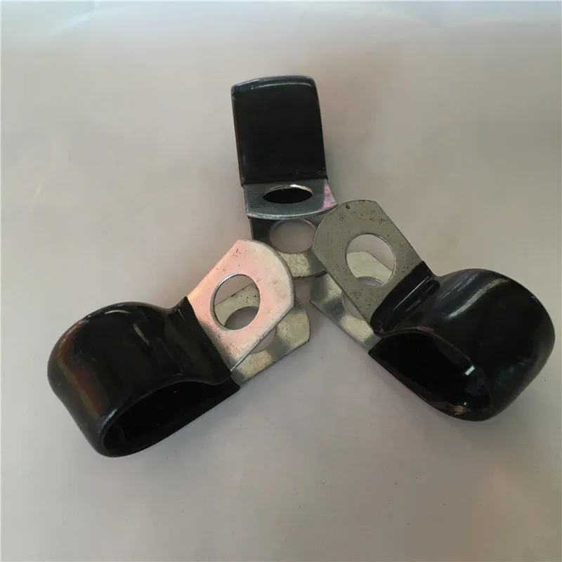 stainless steel p clips 6 mm rubber lined coated black tube clips p clip steel