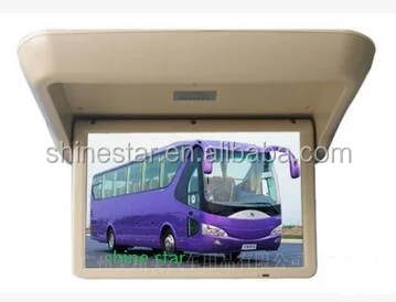 24 inch coach bus TFT LED loop ads video display TV with roof rear mount