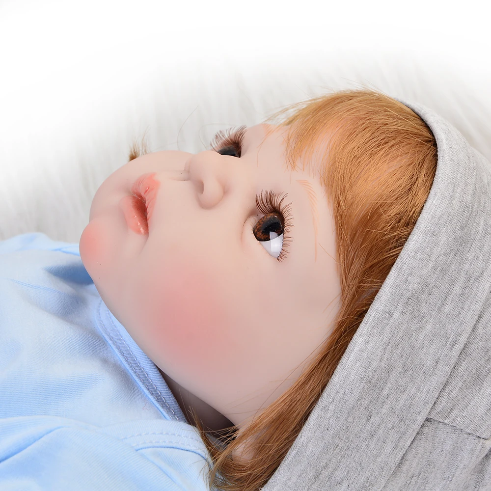 
57 cm/23' Handmade Reborn Dolls Silicone Vinyl Full Body Realistic Newborn Babies Boy Doll Toy Kids Festival Gift 