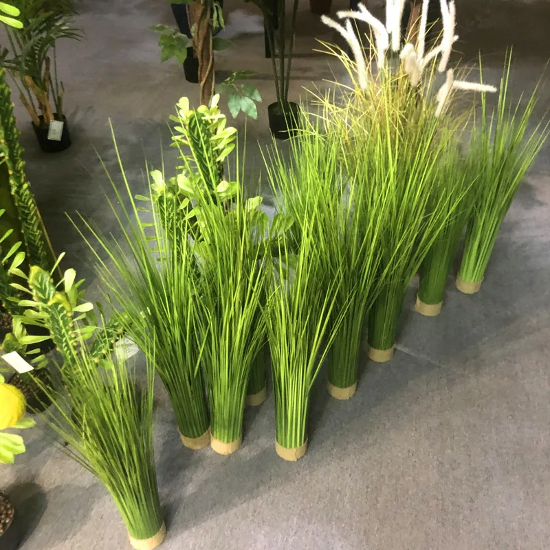 High quality home garden hotel decoration plastic tall dog tail desert plants artificial onion grass potting
