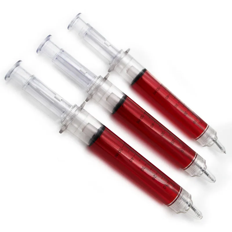 
extra big plastic liquid jumbo syringe ball pen injection ball pen 