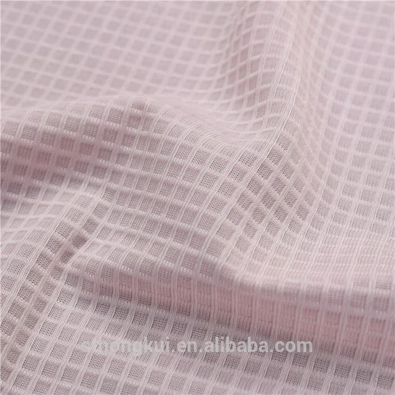 High quality waffle check nylon spandex fabric weave ticking stripe fabric for clothes
