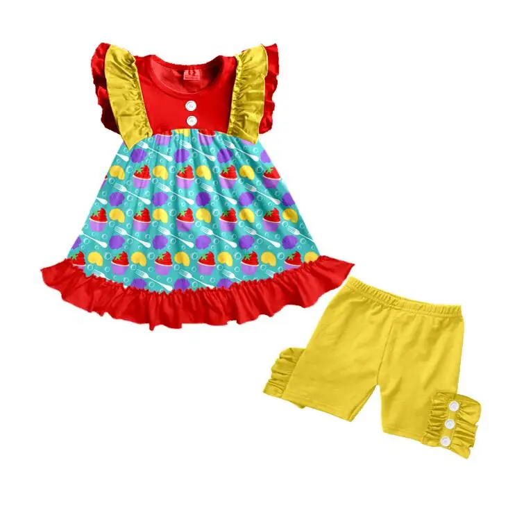 
Hot sale ruffle ice cream boutique children clothes 