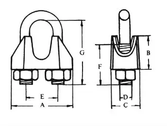 DIN 741 Malleable Zinc Plated Wire Rope Clip  China factory supply forged wire rope clip