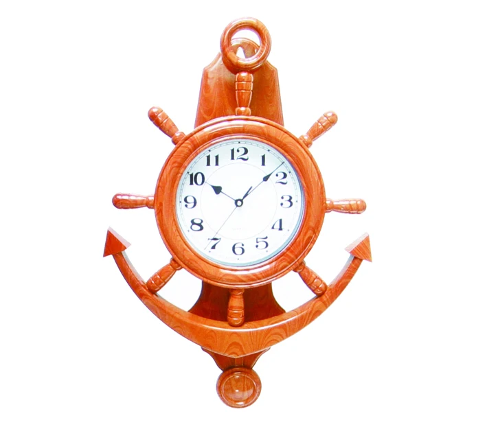 plastic ship steering wheel shape marine wall clock for decoration
