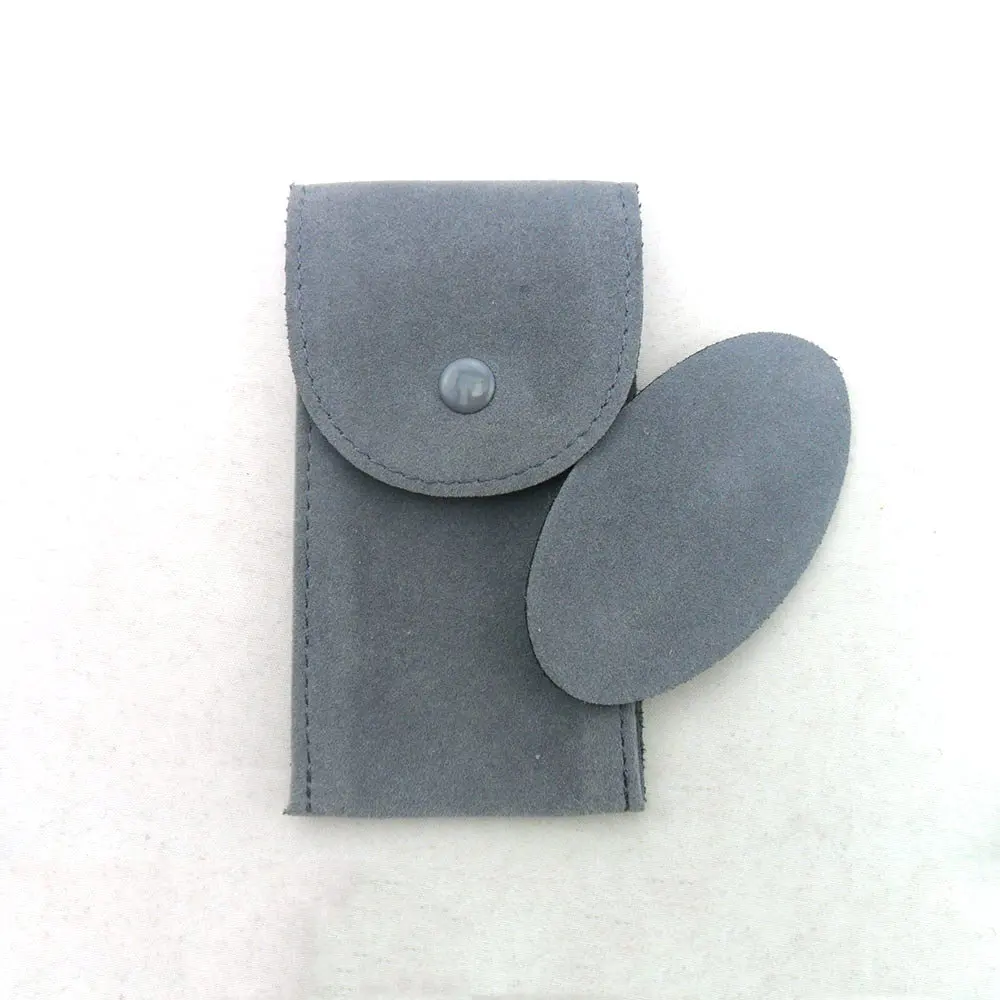 Custom Velvet Watch Pouch Bag Portable Colorful Strap Button Close Leather Watch Pouch