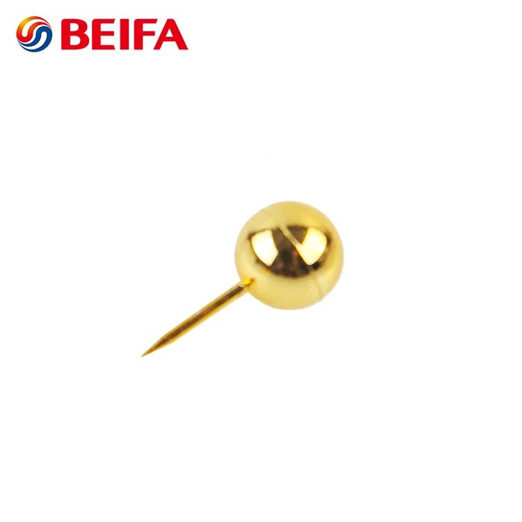 NP0003 Low Price Gold Plated Plastic Head Round Custom Push Decorative Thumb Tacks