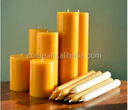 Pure yellow pillar cylinder beeswax candle