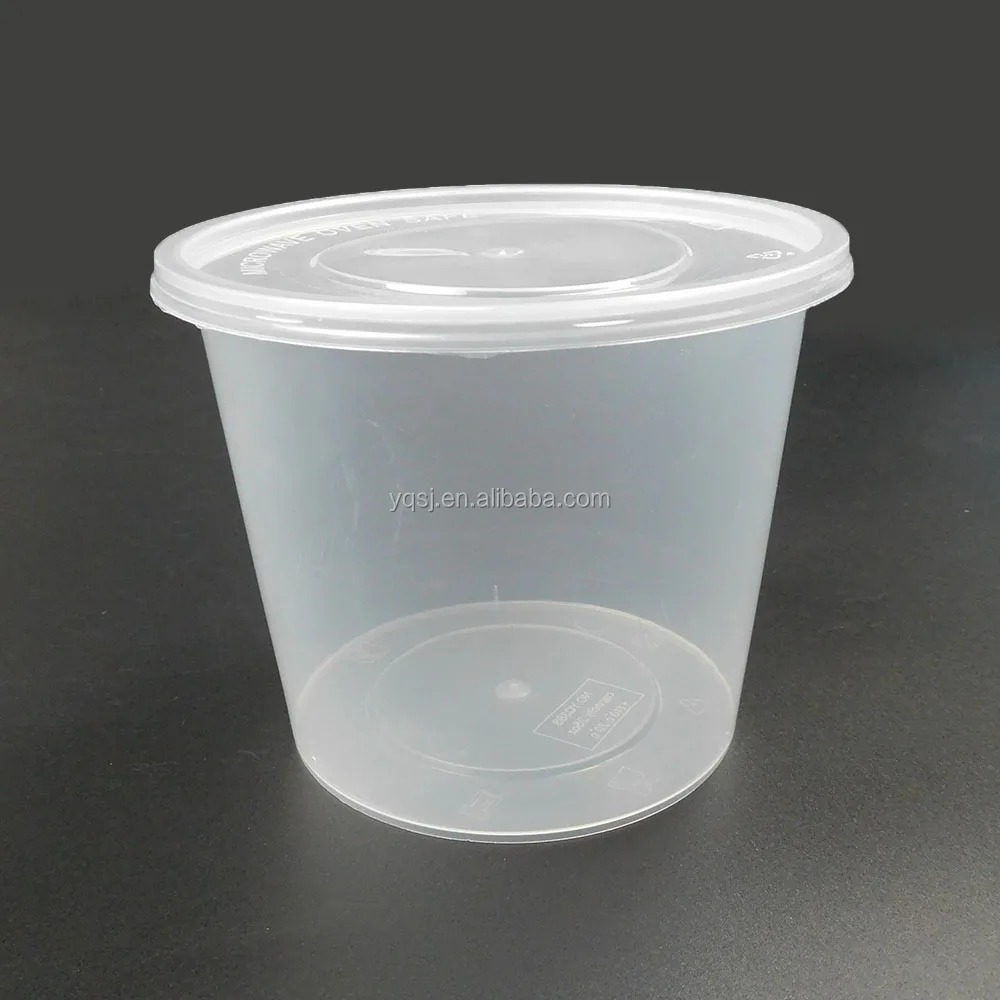 672ml/24 oz round disposable food storage container, plastic container with lid