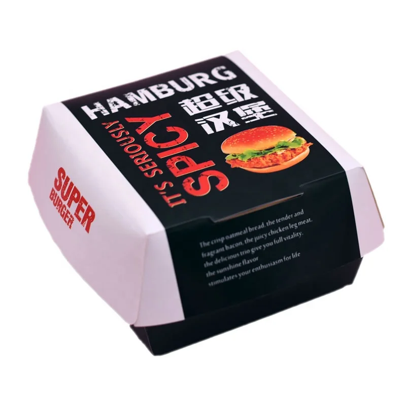 
Disposable takeaway food grade clamshell fast food burger packaging boxes for hamburger packaging 