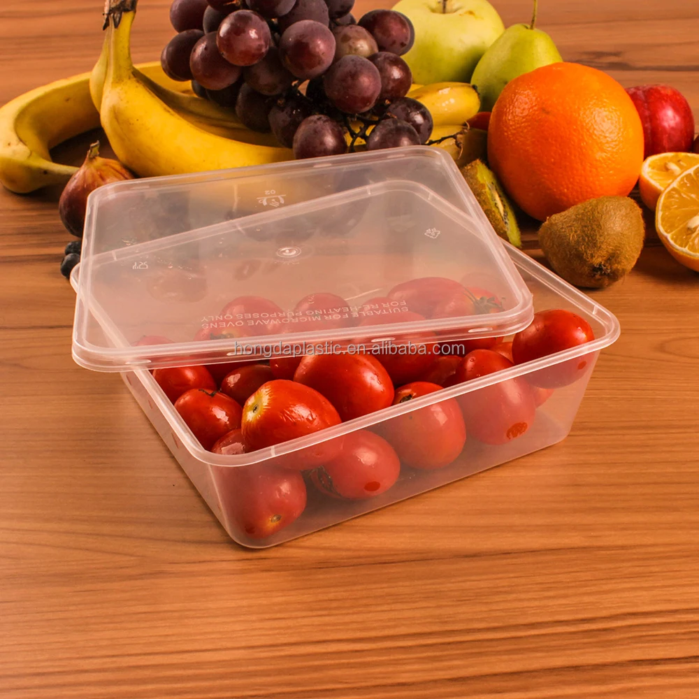 BPA Free Microwavable Hermetic Disposable Plastic Square Food Container