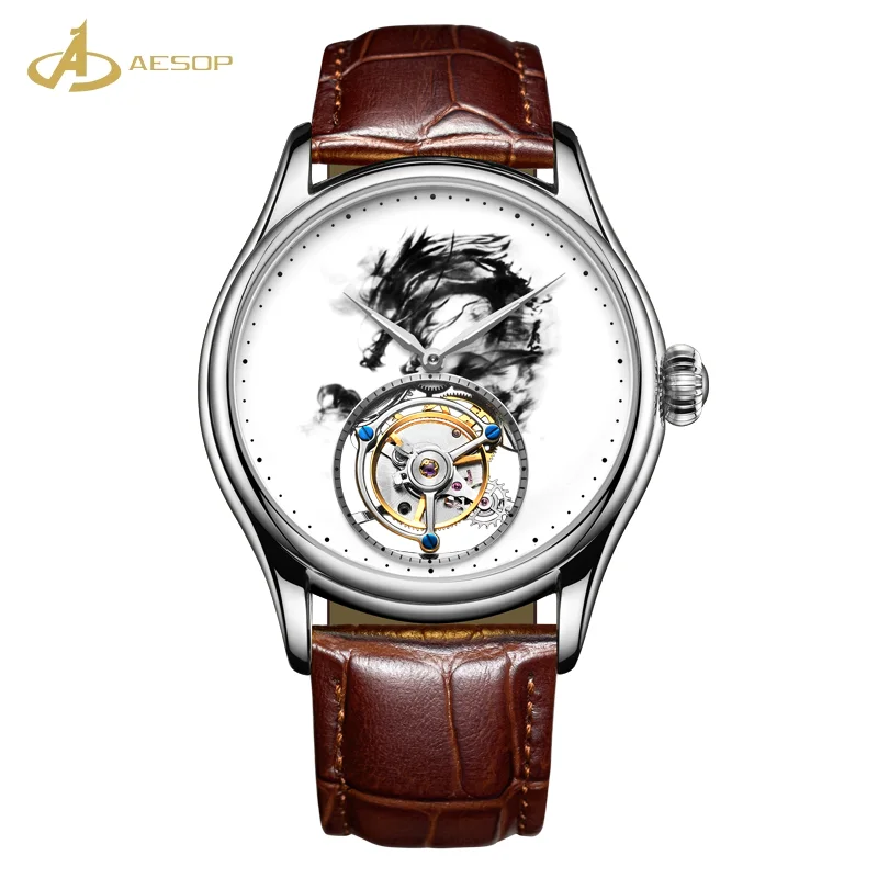 new design stainless steel custom mechanical oem watch women luxury tourbillon watch