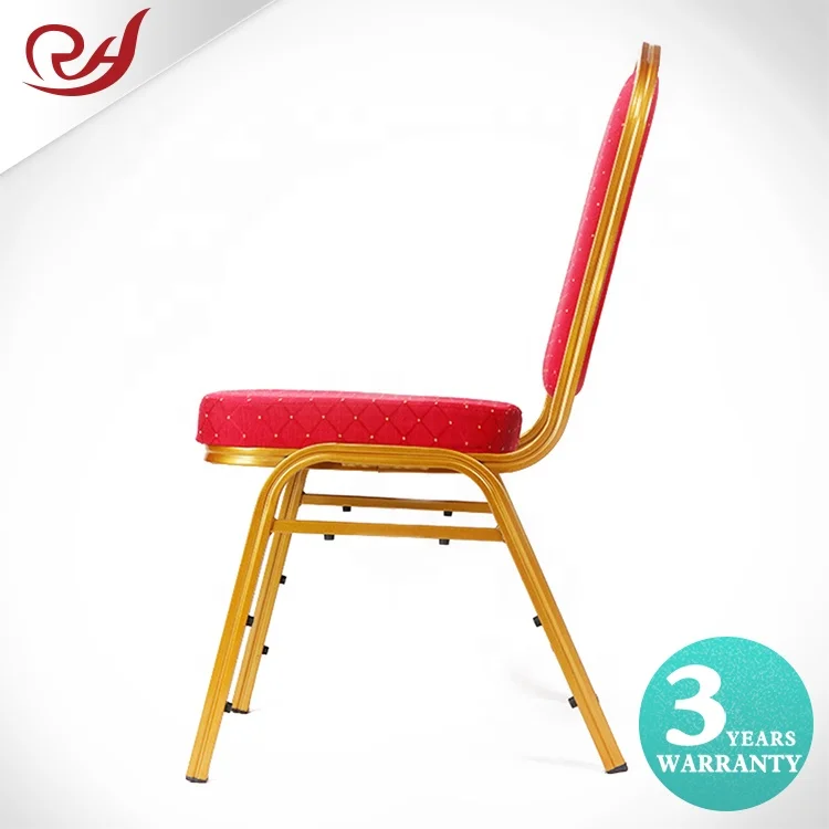 Wholesale Cheap Party Metal Frame Stackable Upholstered Restaurant Chairs Hotel Dinning Hall Aluminium Banquet Chair