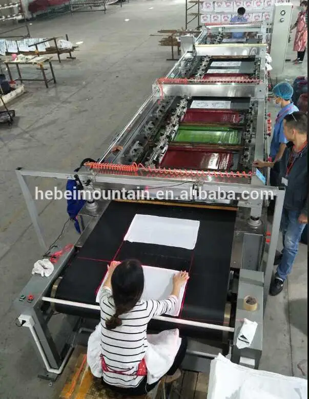 hot sale  automatic run table fabric printer type t shirt towel flat screen printing machine for garment printing