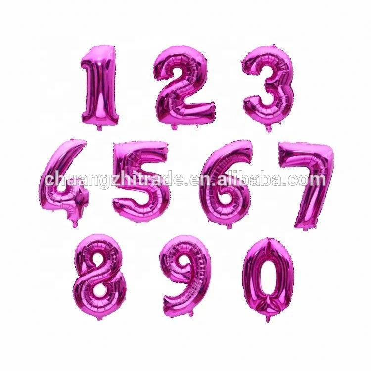 Alibaba china market event party supplies party decoration wedding inflatable numbers ballon helium balloons number 16 inch