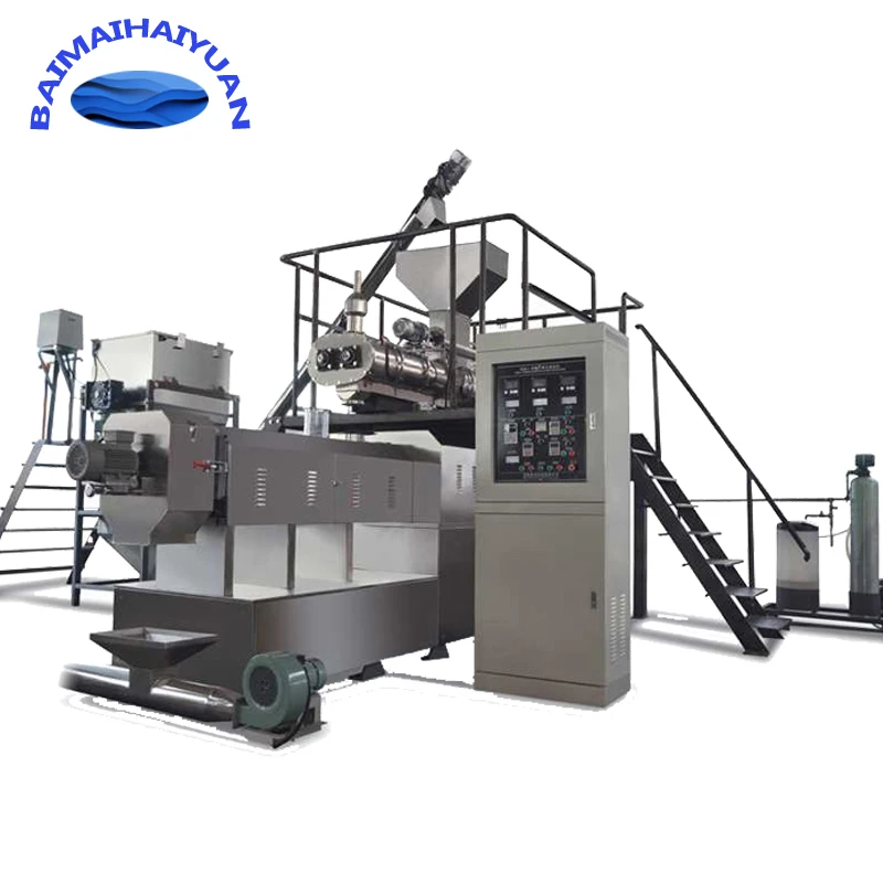 HAIYUAN quality products extruder fish feed pellet extrusion machine 800-1000kg/h parallel twin screw extruder