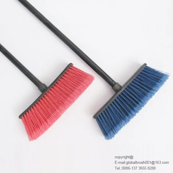 HQ0570R red color brush bristle soft broom for indoor cleaning