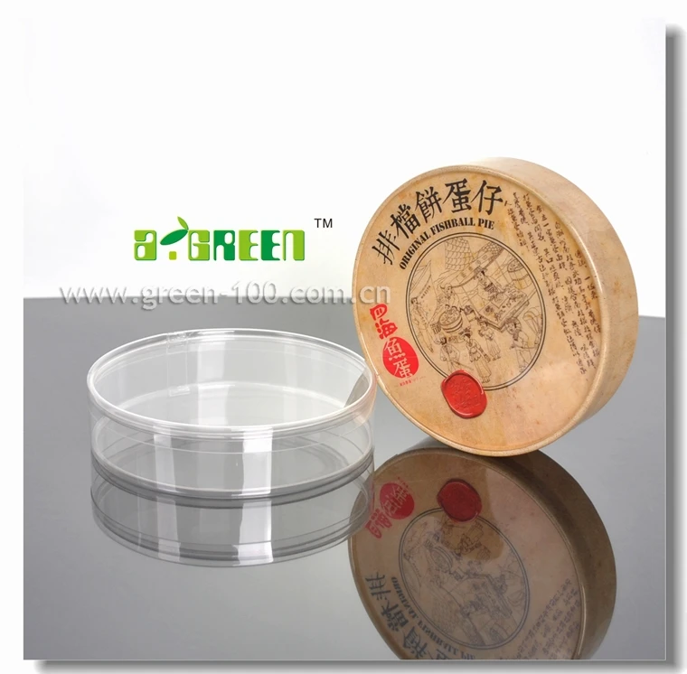 Прозрачный пластиковый цилиндрический контейнер для печенья еды