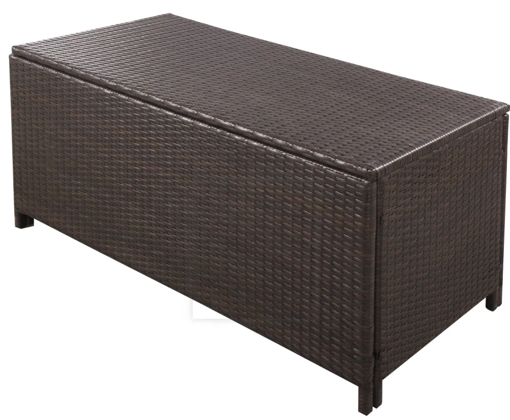 Rongjiu high quality plastic rattan garden storage box yards used outdoor furniture