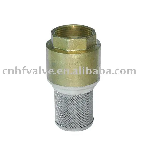 Brass foot valve with stainless steel strainer