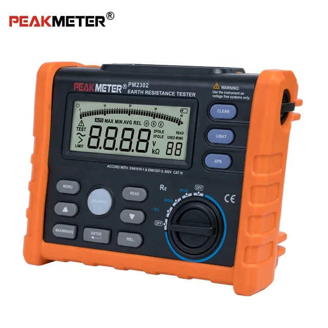 MS2302 Peakmeter высокопроизводительный тестер сопротивления заземления 0 Ом-4000 Ом тестер сопротивления заземления