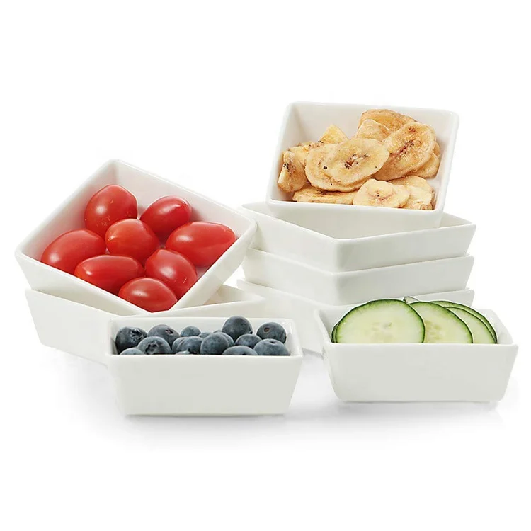 Restaurant used custom white porcelain soy sauce spices dipping dish ceramic serving dishes