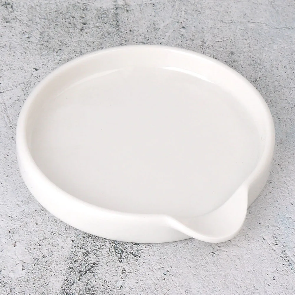 5 inch White Ceramic Porcelain Coffee Tea Bag Rest Holder Dishes Plates