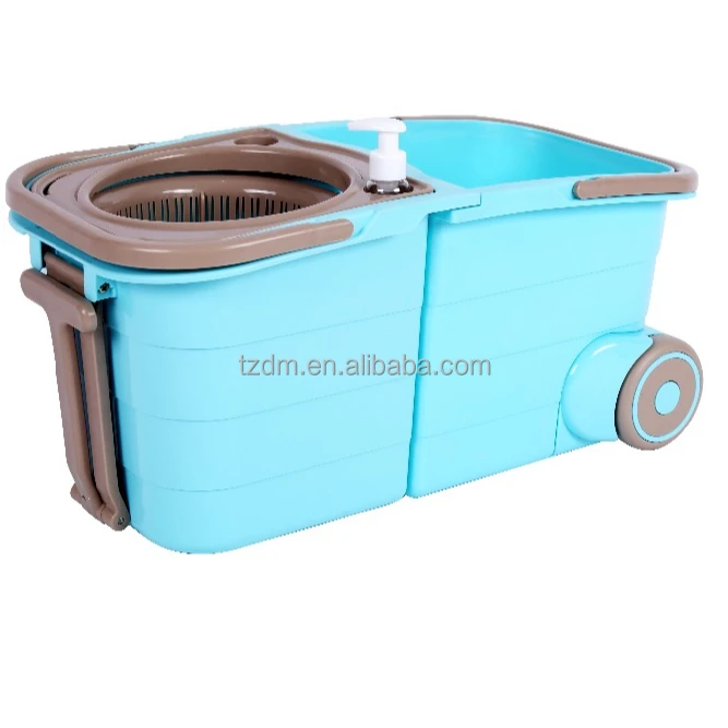 foldable 360 double cleaning mop bucket with wheels
