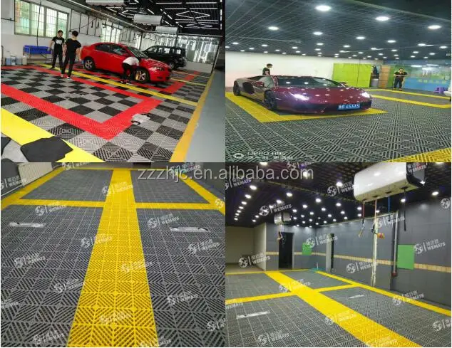 400*400*30mm Modular Interlocking Garage Floor Tiles/removable Plastic Interlocking Floor Tiles for Car Wash