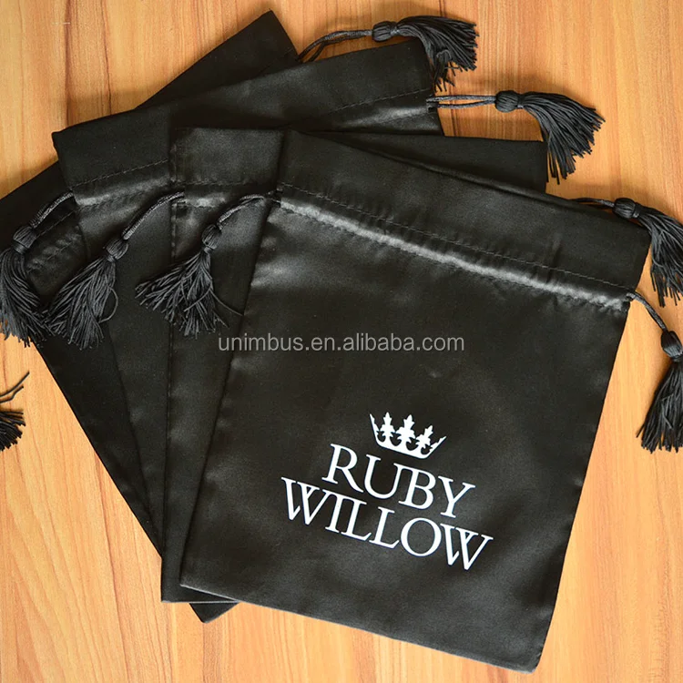 Custom Gift Satin Bags Hair Extension Silk Packaging bags sac en satin Organizer Wholesale with Personalized Logo