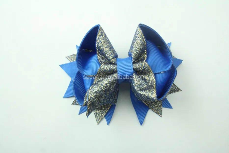 3.5 inch Various colors glitter spike  ribbon bows