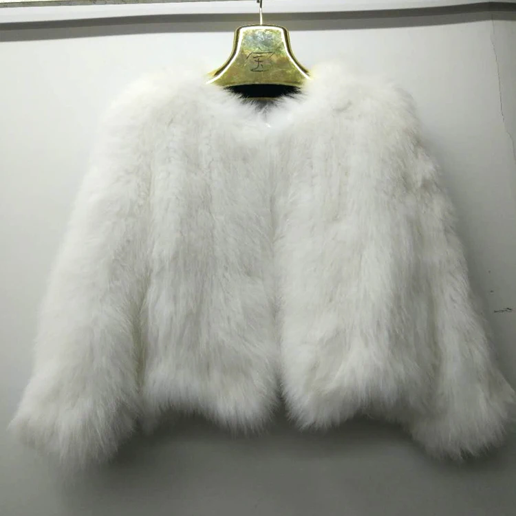 Wholesale Fox Fur Jacket Coat Hand Knit Women Real Fox Fur Winter Coat Custom Winter Lady Fur Coat