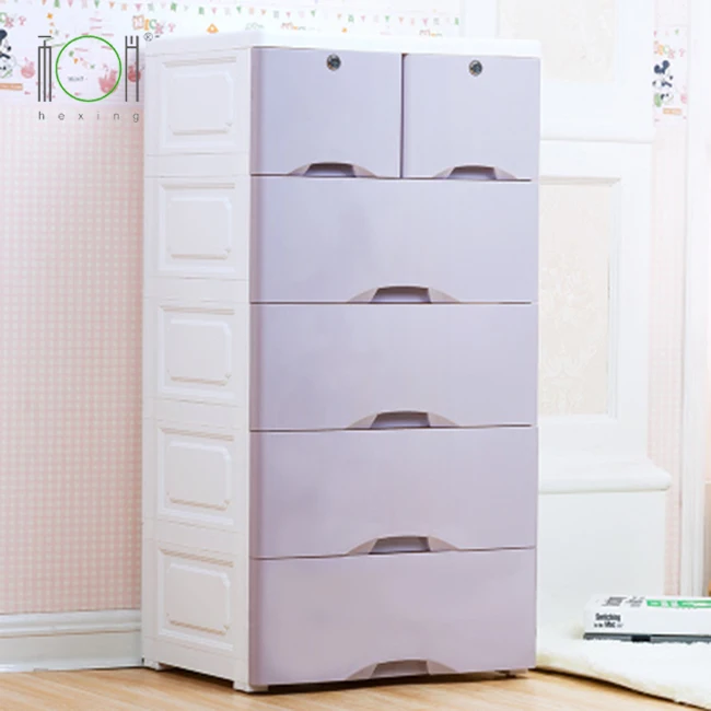 
Food grade PP baby colorful plastic drawer storage cabinet 