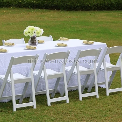 Оптовая продажа, белый пластиковый свадебный складной стул wimbledon