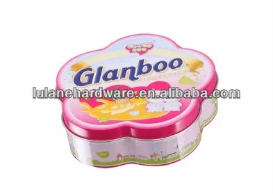 красивый цветок формы жестяной коробке