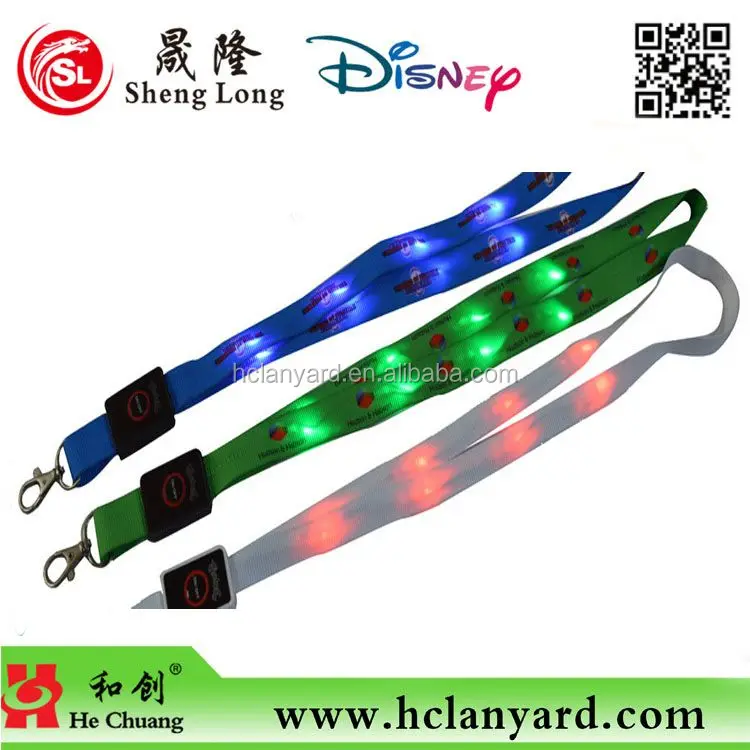
Shining flat led lanyard for girls colorful lanyards for children 