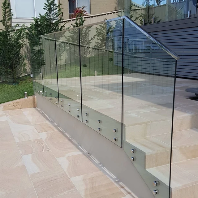 Balcony Railing and Glass Design Stainless Steel Standoff Glass Balustrade