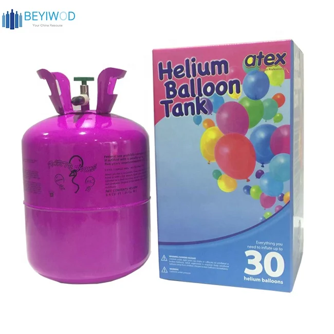 factory supply price high purity helium gas disposable helium tank kit with ribbon & balloons